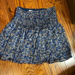 Lost + Wonder blue gold mini skirt
